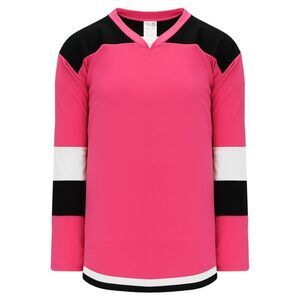Rare Pink and Black Athletic Knit Hockey Jersey, Size Small